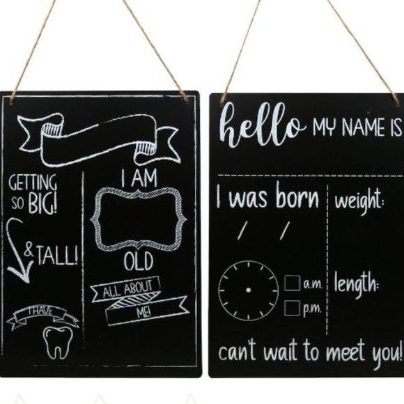 New Baby and Baby Progress Chalk Boards - Picture 1 of 3
